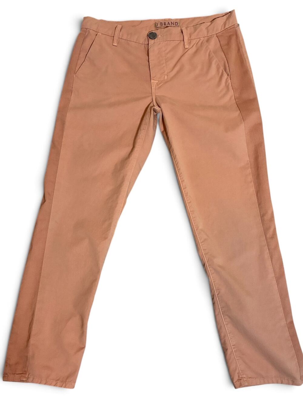 J Brand Avery Chino Pants Tigers Eye Tan Beige Mid Rise Cropped 100% Cotton